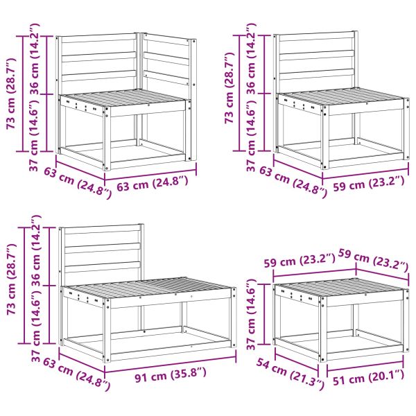 Комплект дивани за открито 7 Брой Естествен