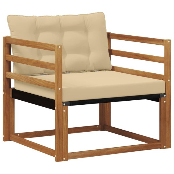 Комплект дивани за открито Солидно акациево дърво и текстилена