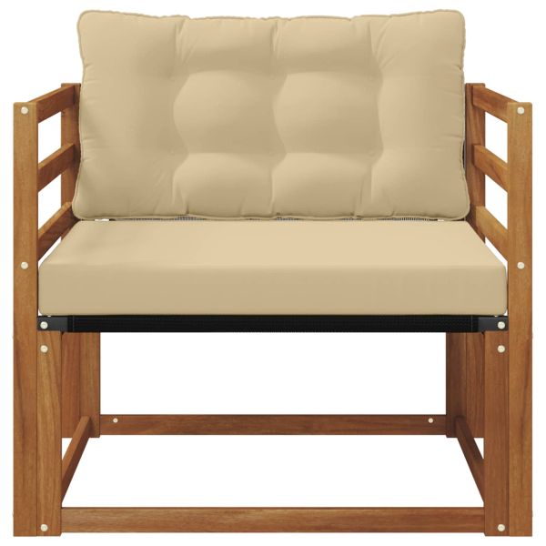 Комплект дивани за открито Солидно акациево дърво и текстилена