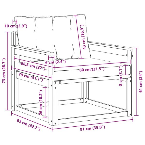 Комплект дивани за открито Солидно акациево дърво и текстилена