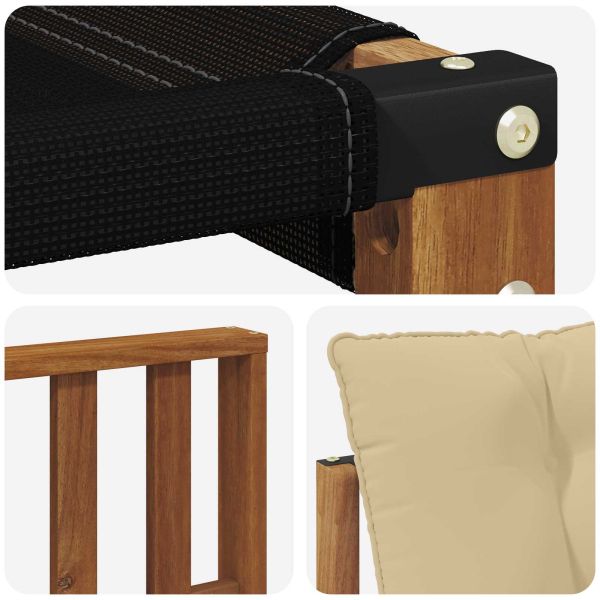 Комплект дивани за открито Солидно акациево дърво и текстилена