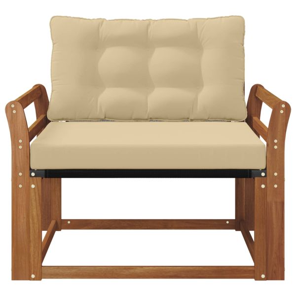 Комплект дивани за открито Солидно акациево дърво и текстилена