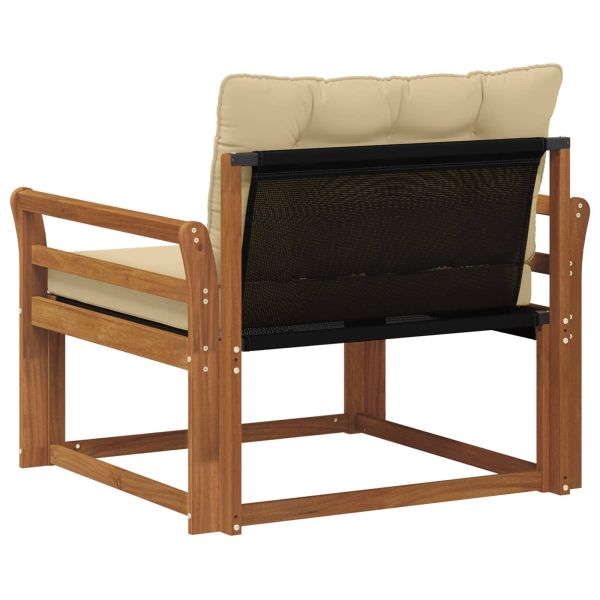 Комплект дивани за открито Солидно акациево дърво и текстилена