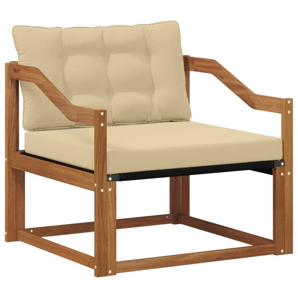 Комплект дивани за открито Солидно акациево дърво и текстилена