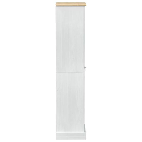 Шкафове с чекмедже Бяло 55 x 38 x 170 см Солидно борово дърво