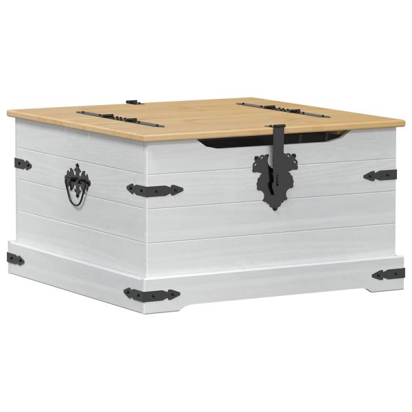storage box с рафт Бяло 78 x 78 x 45 см Солидно борово дърво