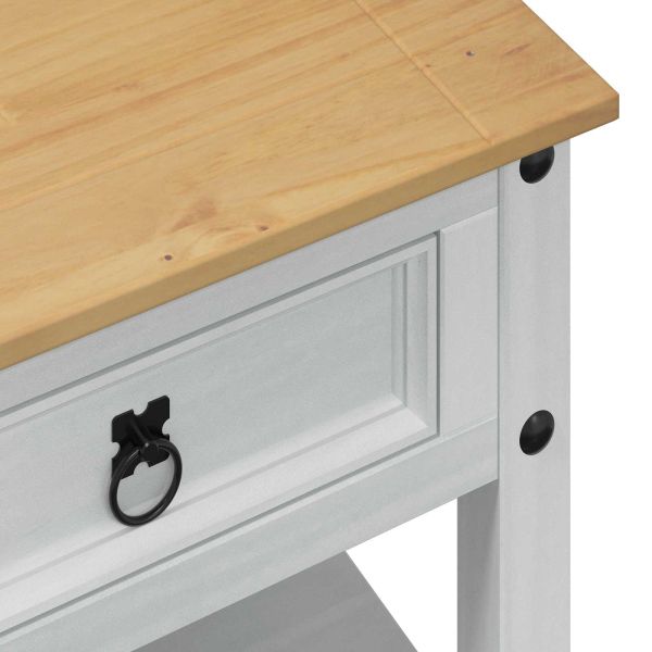 Масичка за кафе Бяло 100 x 48 x 45 см Масивна борова дървесина