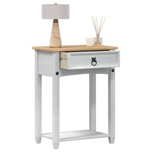 Конзолна масичка Бяло 55 x 35 x 73 см Солидно борово дърво