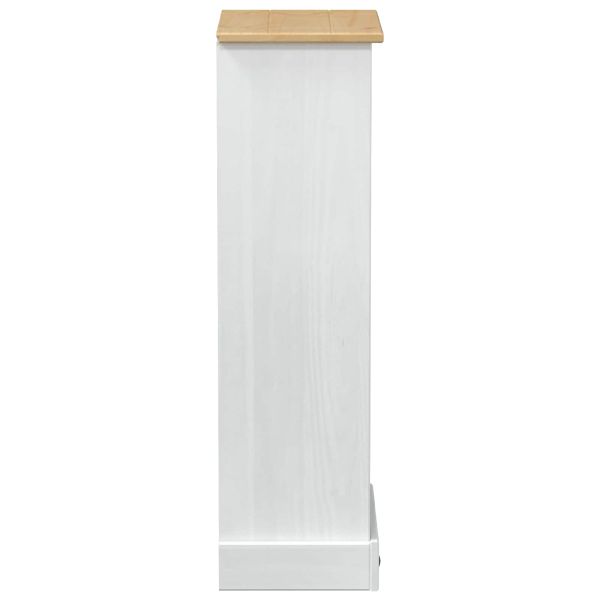 Библиотека Бяло 46 x 29 x 100 см Солидно борово дърво
