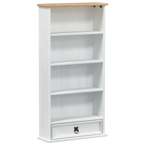 Кабинет за CDs Бяло 52 x 17.5 x 103 см Солидно борово дърво