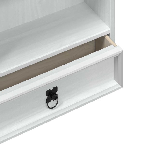 Кабинет за CDs Бяло 52 x 17.5 x 103 см Солидно борово дърво