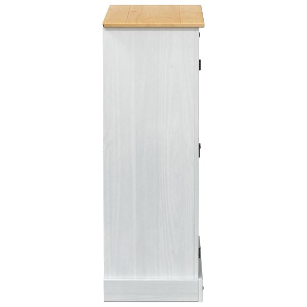 Шкаф за обувки Бяло 86 х 38,5 х 108 см Солидно борово дърво