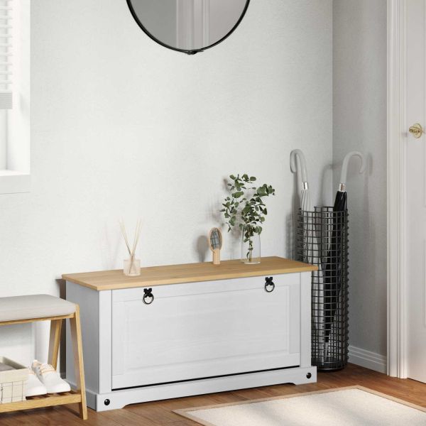 Шкаф за обувки Corona Бяло 99 x 32 x 49 см Солидно борово дърво