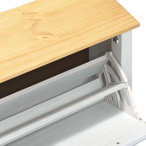 Шкаф за обувки Corona Бяло 99 x 32 x 49 см Солидно борово дърво