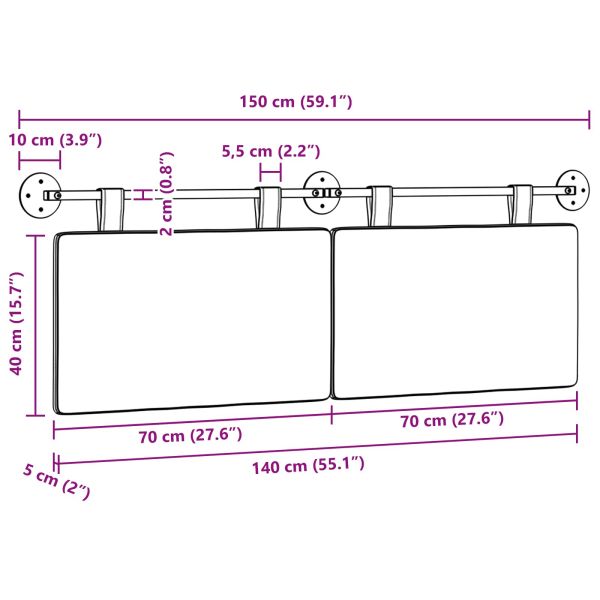 Висяща табла Едноцветен Синьо 150 x 55 x 5 см Кордюрова тъкан