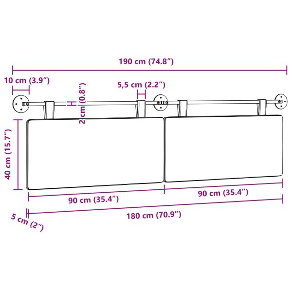 Висяща табла Едноцветен Синьо 190 x 55 x 5 см Кордюрова тъкан