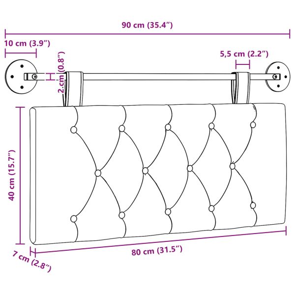 Висяща табла Светлосиво 90 x 55 x 7 см Кадифе