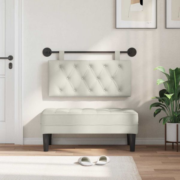 Висяща табла Монтиране на стена Крем 100 x 55 x 7 см Кадифе