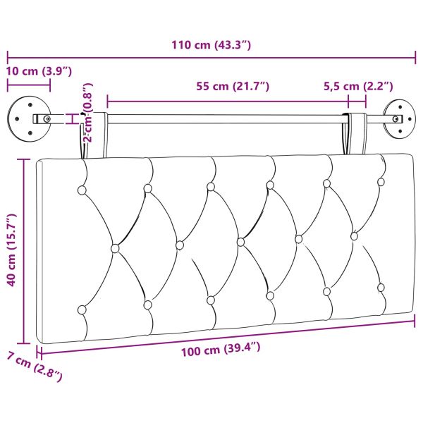 Висяща табла Монтиране на стена Синьо 110 x 55 x 7 см Кадифе