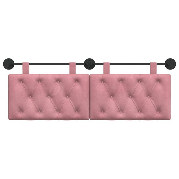 Висяща табла Монтиране на стена Розово 130 x 55 x 7 см Кадифе