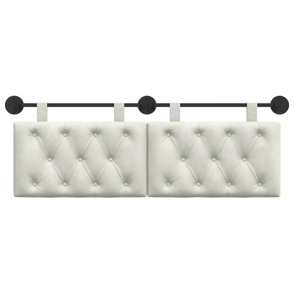 Висяща табла Монтиране на стена Крем 130 x 55 x 7 см Кадифе