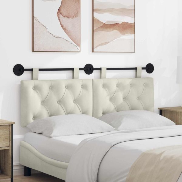 Висяща табла Монтиране на стена Крем 150 x 55 x 7 см Кадифе