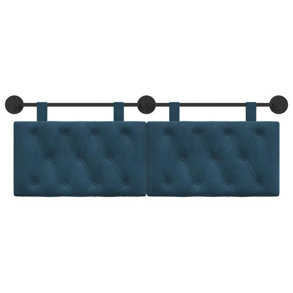 Висяща табла Монтиране на стена Синьо 150 x 55 x 7 см Кадифе