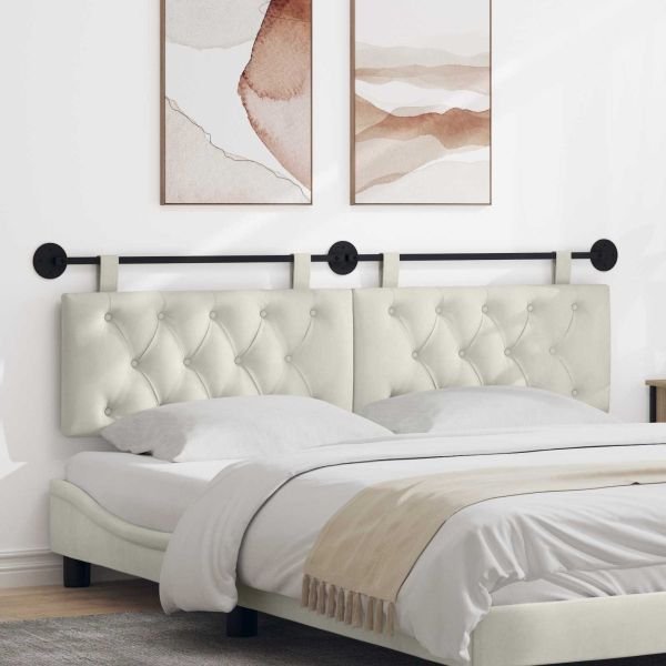 Висяща табла Монтиране на стена Крем 170 x 55 x 7 см Кадифе