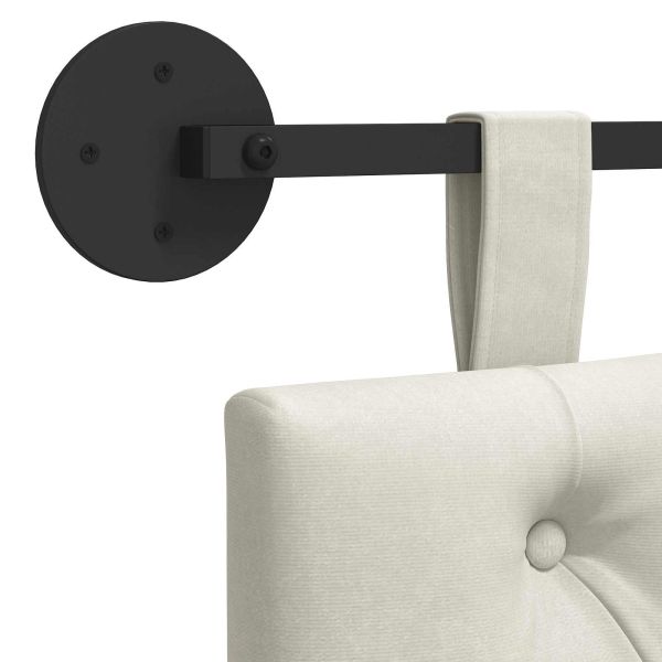 Висяща табла Монтиране на стена Крем 170 x 55 x 7 см Кадифе