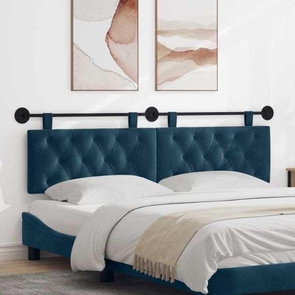 Висяща табла Монтиране на стена Синьо 190 x 55 x 7 см Кадифе