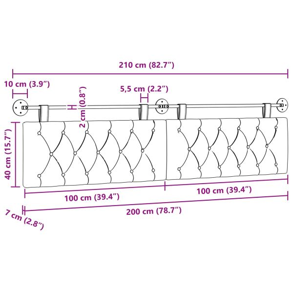 Висяща табла Тъмен зелен 210 x 55 x 7 см Кадифе