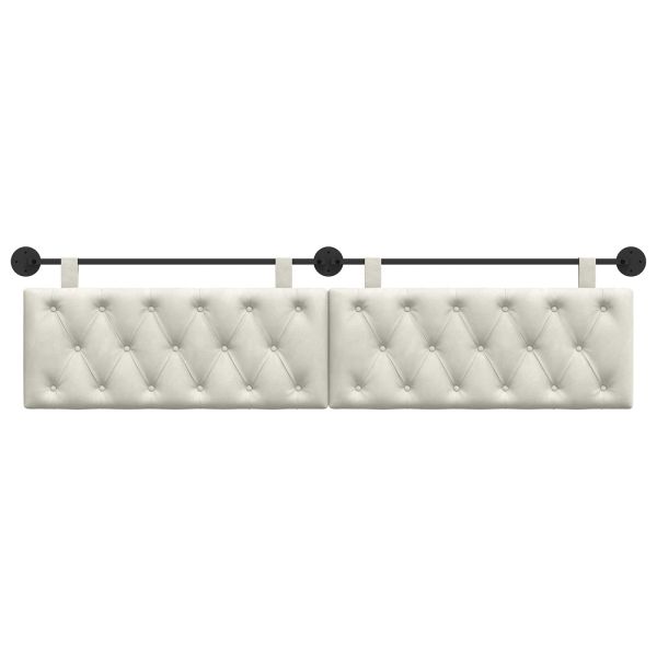 Висяща табла Монтиране на стена Крем 210 x 55 x 7 см Кадифе