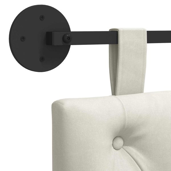 Висяща табла Монтиране на стена Крем 210 x 55 x 7 см Кадифе