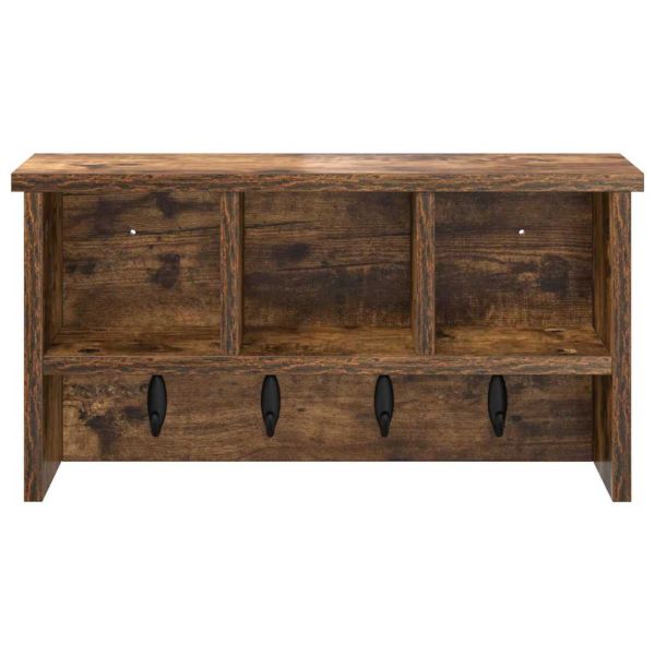 Стенен закачалка за палта с рафт Опушен дъб 50 x 16 x 26 см