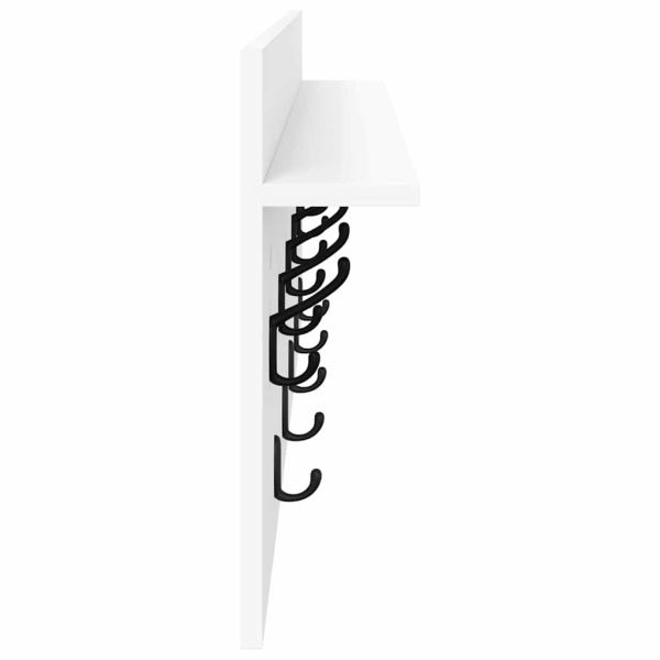 Стенен закачалка за палта Бяло 100 x 40 x 12 см Инженерно дърво