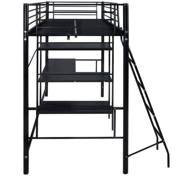 Легло с матрак Черно 200 x 90 см Метал