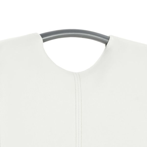 Конзолни трапезни столове, 2 бр, бели, изкуствена кожа