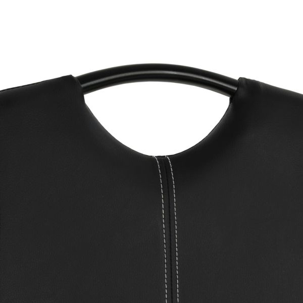 Конзолни трапезни столове, 6 бр, черни, изкуствена кожа