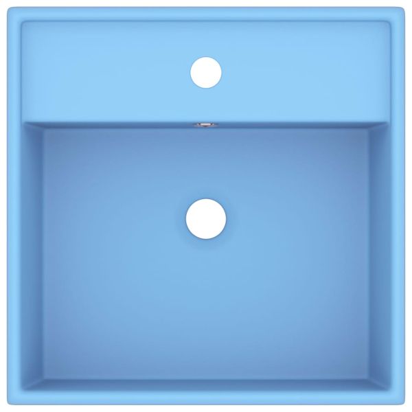 Мивка с преливник лукс квадрат светлосин мат 41x41 см керамика