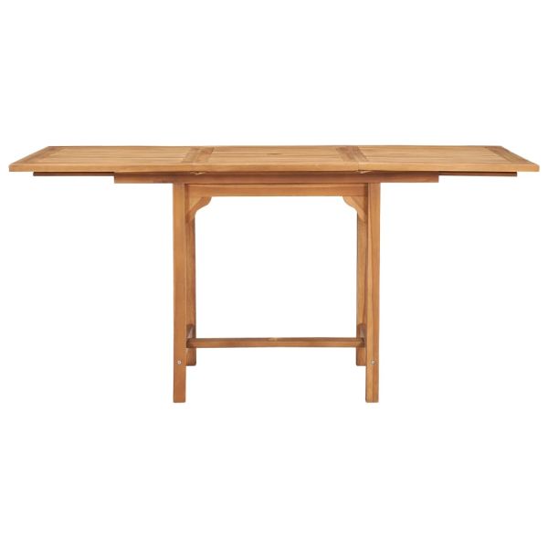 Градински трапезен комплект, 5 части, тиково дърво масив