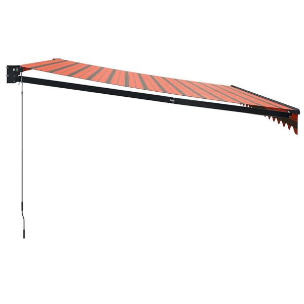 Прибираща се тента оранжево и кафяво 4,5x3 м плат и алуминий