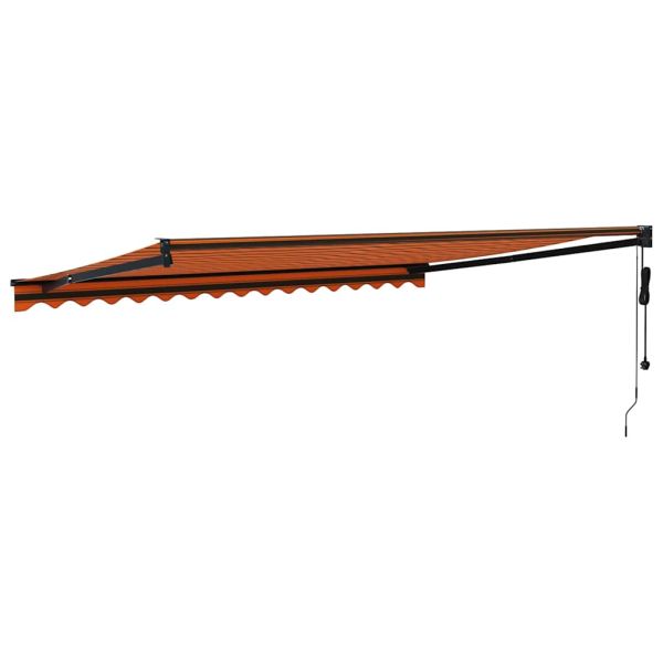 Автоматично прибираща се тента, оранжево и кафяво, 4,5x3 м