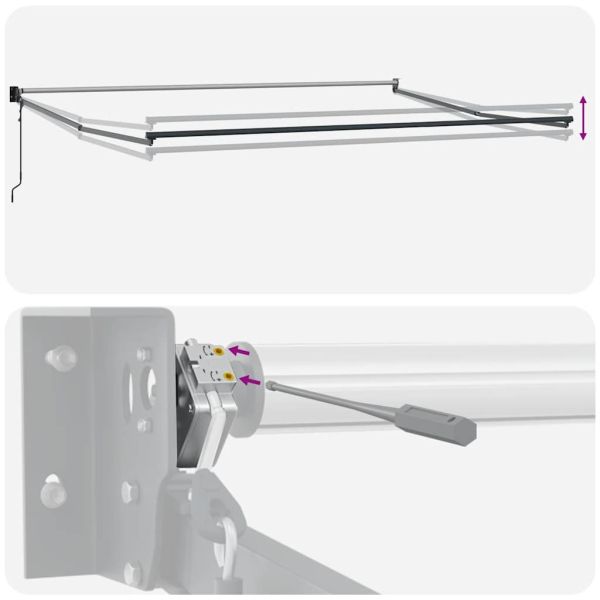 Автоматично прибираща се тента, оранжево и кафяво, 4,5x3 м