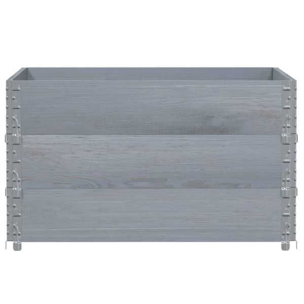 Палетни страници, сив, 3 бр, 100x100 см, борова дървесина масив