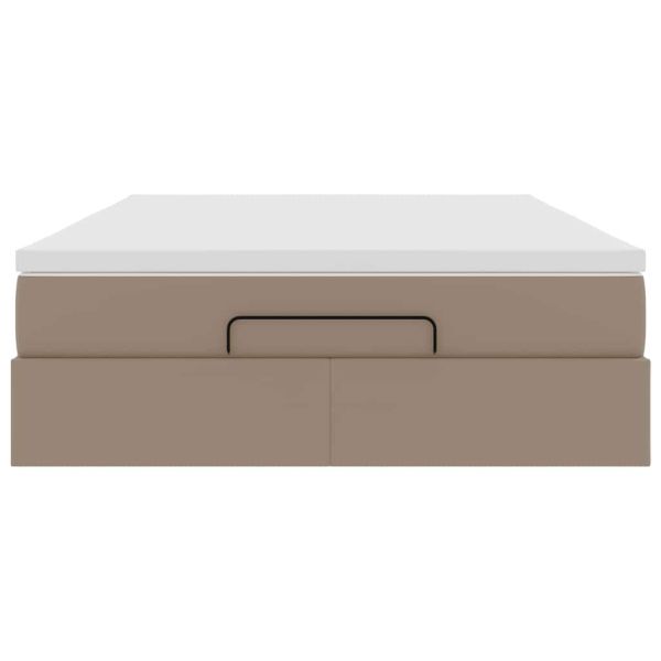 Османска легло с матрак, капучино, 140x200 см, изкуствена кожа