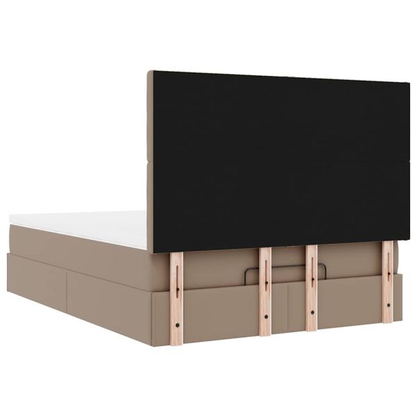 Османска легло с матрак, капучино, 140x200 см, изкуствена кожа