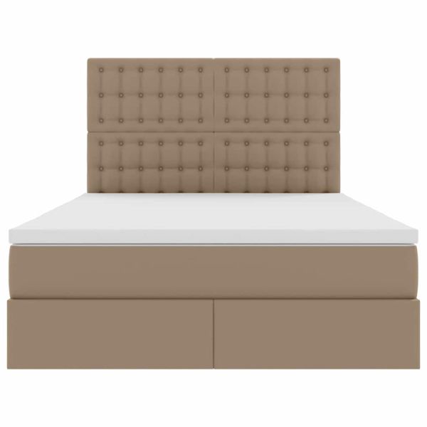Легло с място за съхранение и LED с LED Капучино 140 x 200 cm