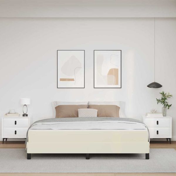 Рамка за легло с матрак Крем 180 x 200 cm текстил