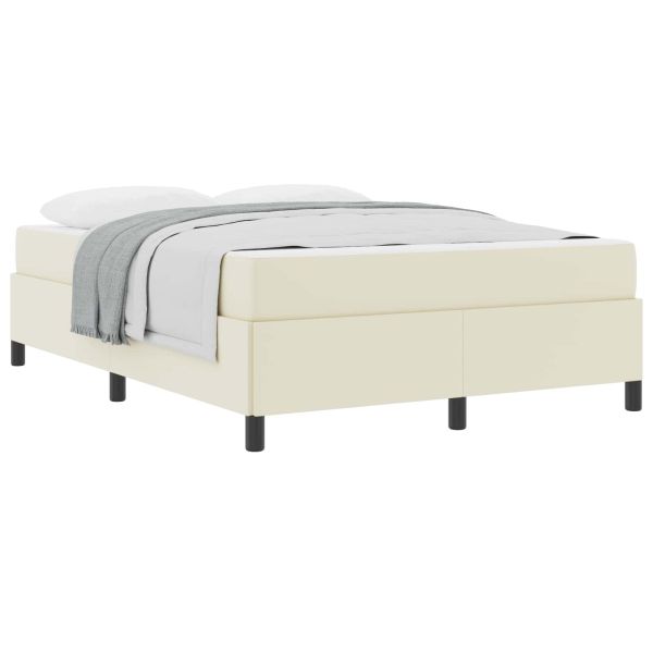 Рамка за легло с матрак Крем 140 x 190 cm текстил