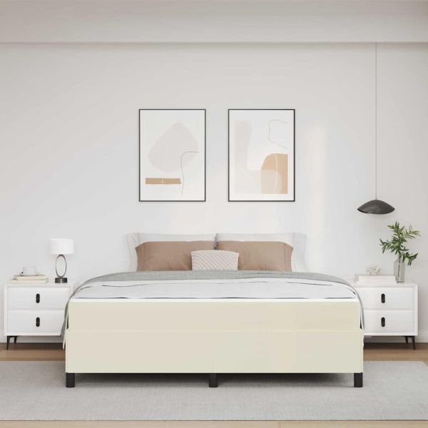 Рамка за легло с матрак Крем 180 x 200 cm текстил